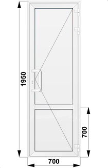 Пластиковые уличные глухие одностворчатые входные двери 700x1950